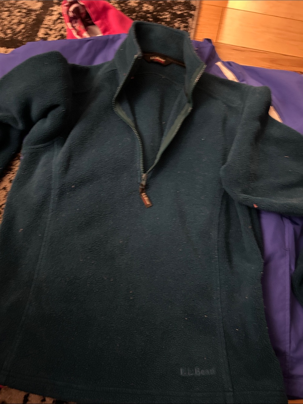 L.L. Bean Men's Deep Teal Half-Zip Fleece Pullover
